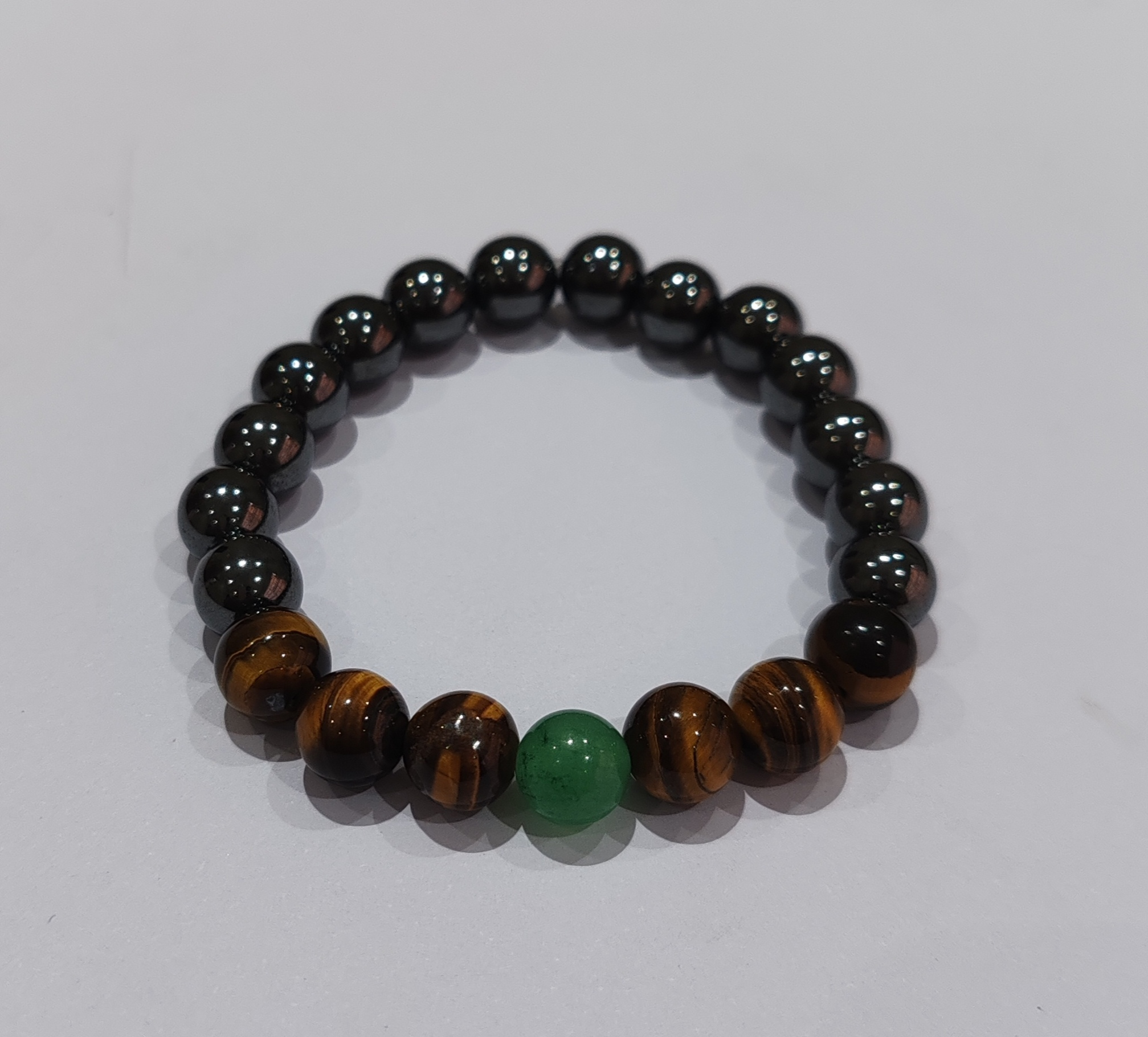 Hematite Tiger's Eye Green Aventurine 8mm student bracelet for focus and success