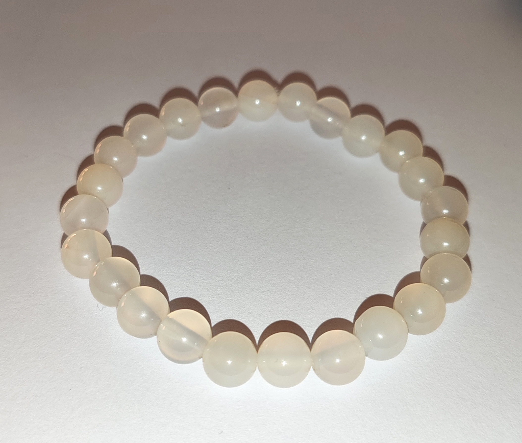 White Agate worry bracelet for stress relief and peace