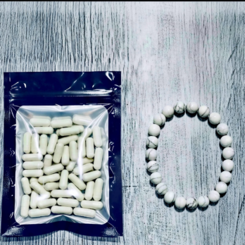Mental Wellness Combo – ‘Inner Sanctuary’ Howlite Bracelet and Ashwagandha Capsules